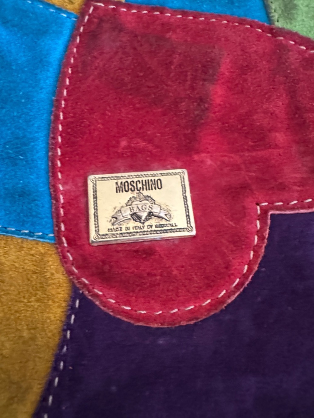 Moschino Redwall 1990s Rainbow Suede Leather Tassle Fringe Crossbody Bag - Picture 6 of 14